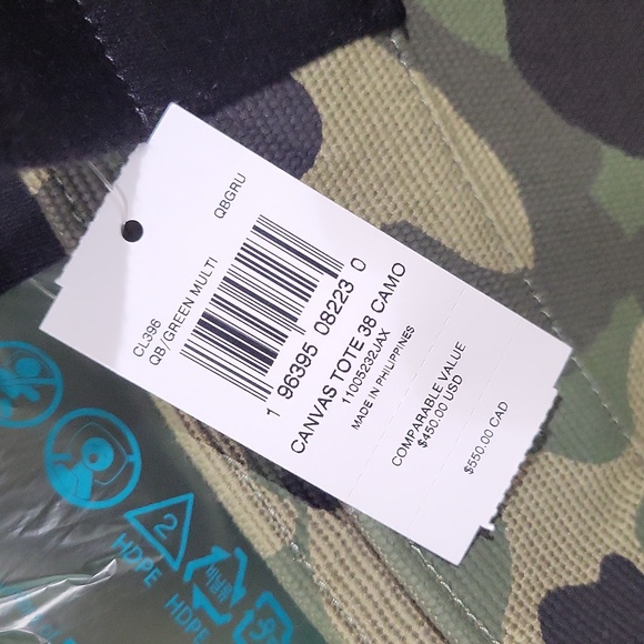 NEW! Men's Tote 38 with Camo Print in Gunmetal /Green Multi [only 1 left!] - Picture 8 of 8